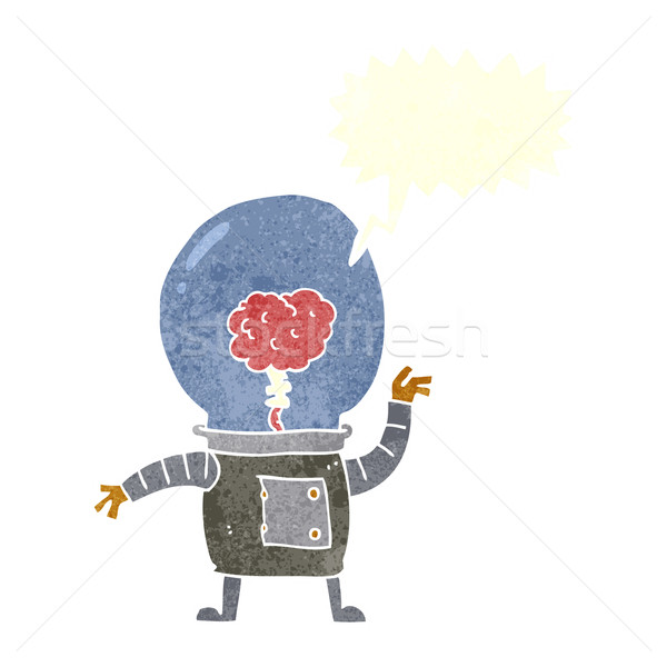 Stock foto: Karikatur · Roboter · Cyborg · Sprechblase · Hand · Design