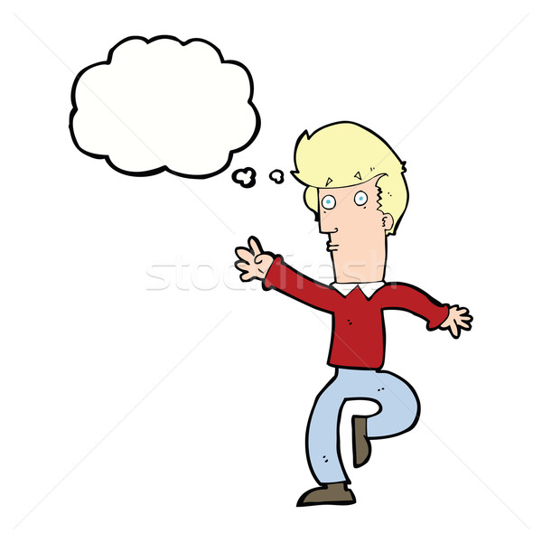 cartoon rushing man with thought bubble Stock photo © lineartestpilot
