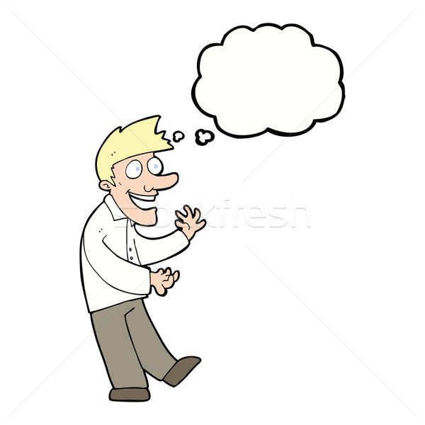 cartoon excited man with thought bubble Stock photo © lineartestpilot