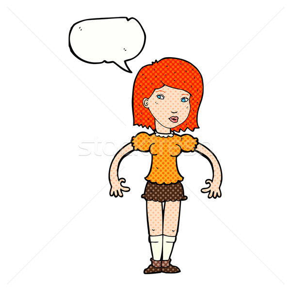 cartoon woman looking sideways with speech bubble Stock photo © lineartestpilot