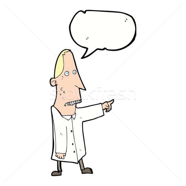 cartoon ugly man pointing with speech bubble Stock photo © lineartestpilot