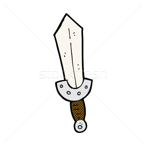 Cómico Cartoon vikingo espada retro Foto stock © lineartestpilot