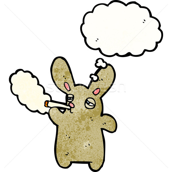 cartoon rabbit smoking cigarette Stock photo © lineartestpilot
