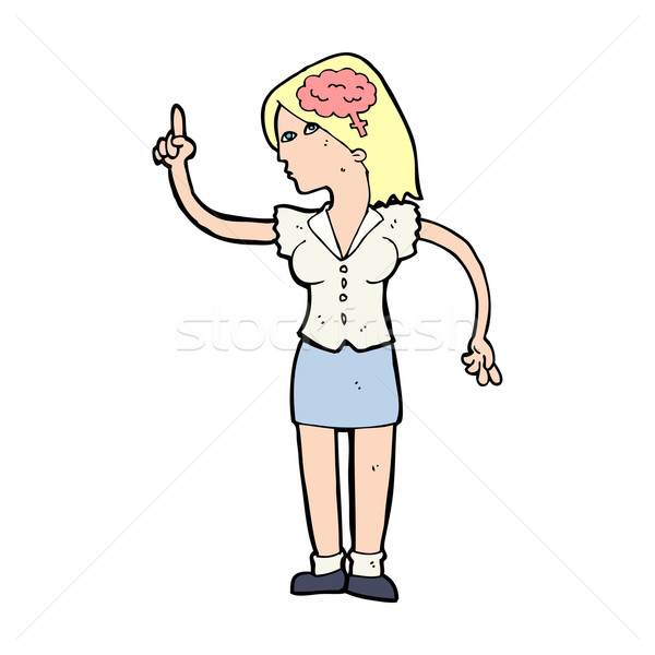 cartoon woman with clever idea Stock photo © lineartestpilot