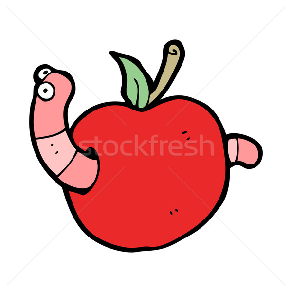 cartooon worm in apple Stock photo © lineartestpilot