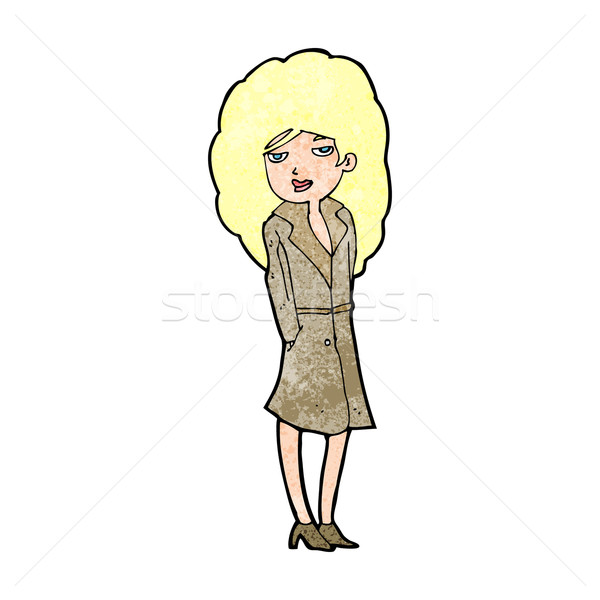 Desen animat femeie spion fată proiect artă Imagine de stoc © lineartestpilot