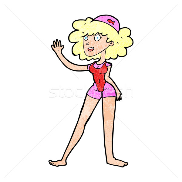 cartoon swimmer woman Stock photo © lineartestpilot