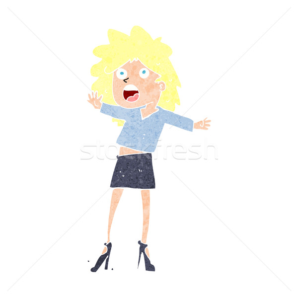 cartoon woman having trouble walking in heels Stock photo © lineartestpilot