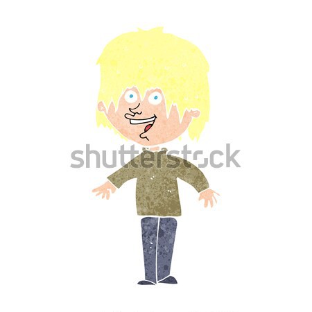 Cartoon счастливым грязный мальчика стороны человека Сток-фото © lineartestpilot