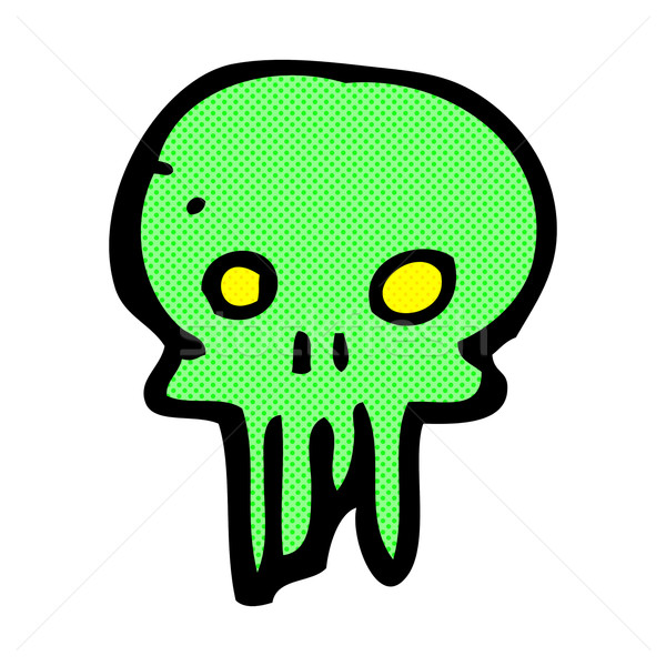 comic cartoon spooky skull symbol Stock photo © lineartestpilot