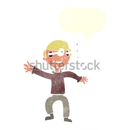 cartoon boy panicking with thought bubble Stock photo © lineartestpilot