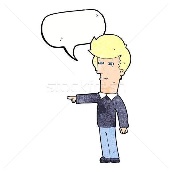 cartoon man blaming with speech bubble Stock photo © lineartestpilot