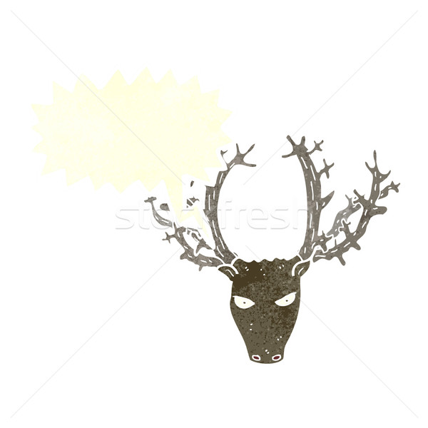 cartoon stag head with speech bubble Stock photo © lineartestpilot