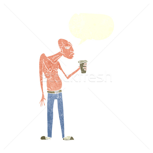 Cartoon hooligan tekstballon hand bier ontwerp Stockfoto © lineartestpilot