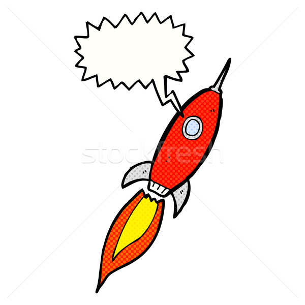 Stock photo: cartoon spaceship with thought bubble