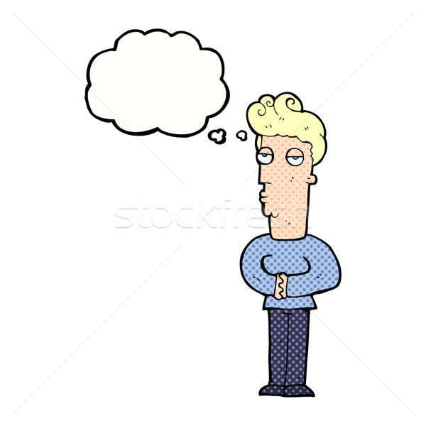 cartoon jaded man with thought bubble Stock photo © lineartestpilot
