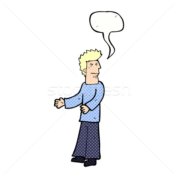 cartoon disgusted man with speech bubble Stock photo © lineartestpilot