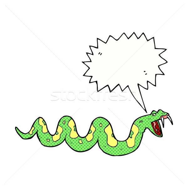 cartoon poisonous snake with speech bubble Stock photo © lineartestpilot