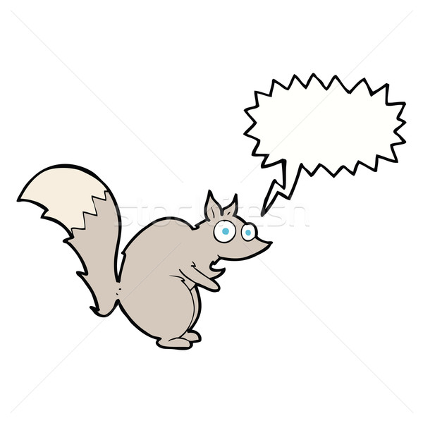 funny startled squirrel cartoon with speech bubble Stock photo © lineartestpilot