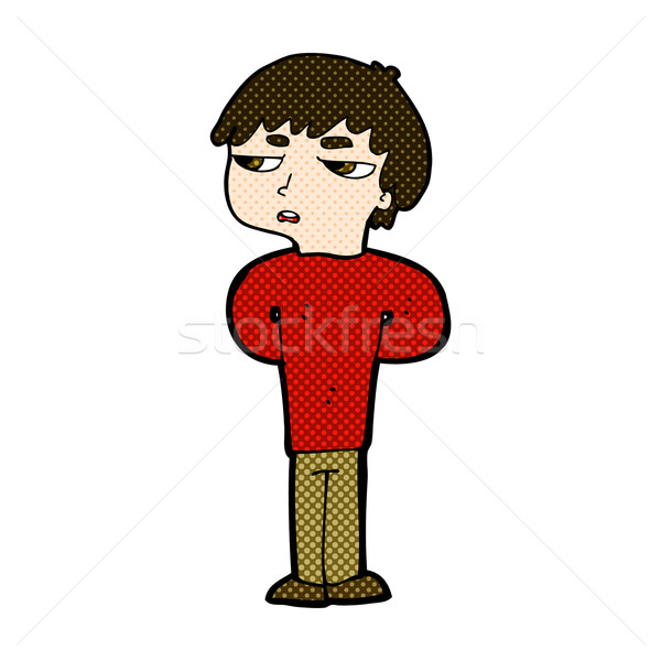 comic cartoon antisocial boy Stock photo © lineartestpilot