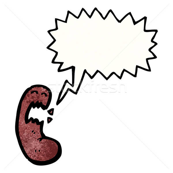 Supărat rinichi desen animat vorbesc retro desen Imagine de stoc © lineartestpilot