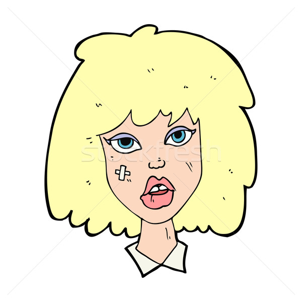 cartoon woman with bruised face Stock photo © lineartestpilot