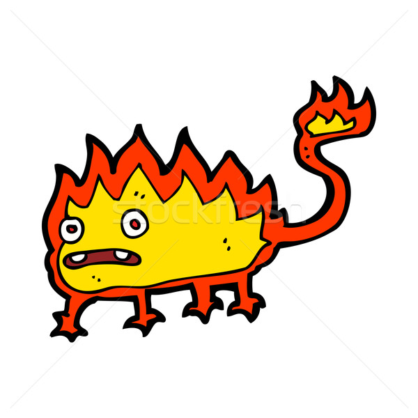 Cartoon peu feu démon main design [[stock_photo]] © lineartestpilot