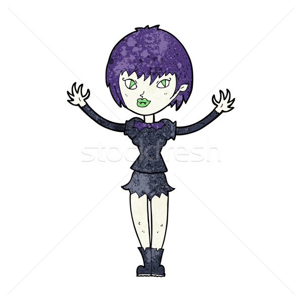 Desenho animado vampiro menina mulher mão projeto Foto stock © lineartestpilot