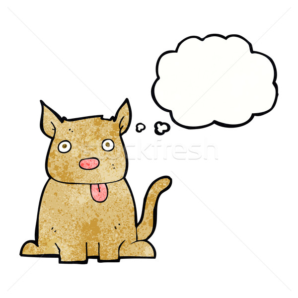 cartoon dog sticking out tongue with thought bubble Stock photo © lineartestpilot