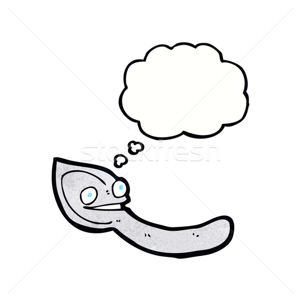Cartoon cucchiaio bolla di pensiero mano design arte Foto d'archivio © lineartestpilot