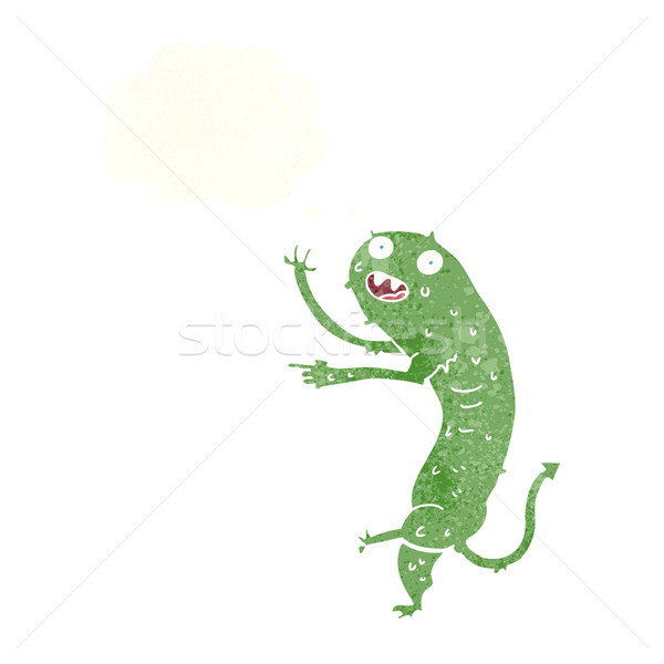 cartoon gross little monster with thought bubble Stock photo © lineartestpilot