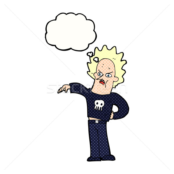 cartoon nasty boy with thought bubble Stock photo © lineartestpilot