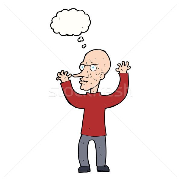 cartoon mean man with thought bubble Stock photo © lineartestpilot