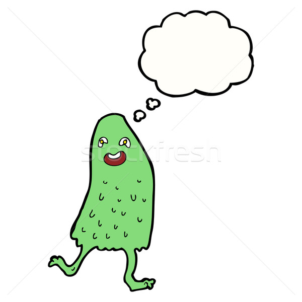 cartoon funny slime monster with thought bubble Stock photo © lineartestpilot
