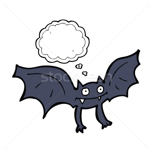 cartoon vampire bat with thought bubble Stock photo © lineartestpilot