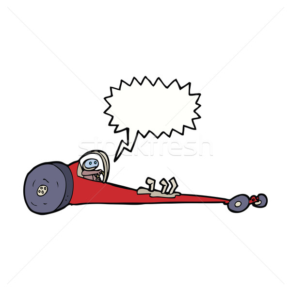 cartoon drag racer with speech bubble Stock photo © lineartestpilot