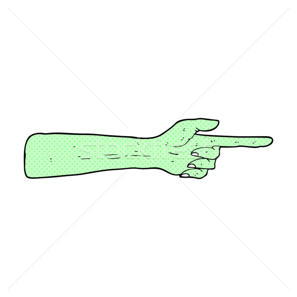 Hinweis Zombie Hand Comic Karikatur Retro Stock foto © lineartestpilot