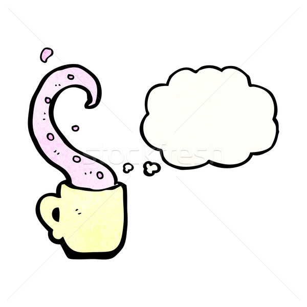 Desenho animado xícara de chá tentáculo retro textura isolado Foto stock © lineartestpilot