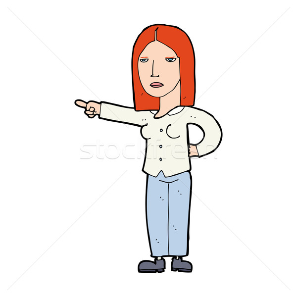 cartoon woman pointing Stock photo © lineartestpilot