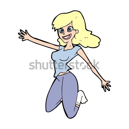 cartoon superhero woman pointing Stock photo © lineartestpilot