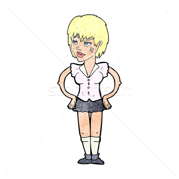 cartoon tough woman with hands on hips Stock photo © lineartestpilot