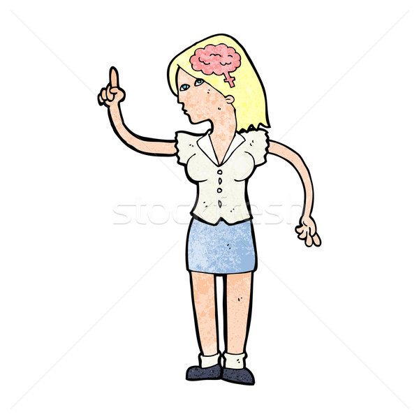 [[stock_photo]]: Cartoon · femme · astucieux · idée · design · art