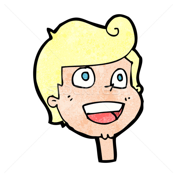 Desen animat fata fericit mână faţă proiect cap Imagine de stoc © lineartestpilot