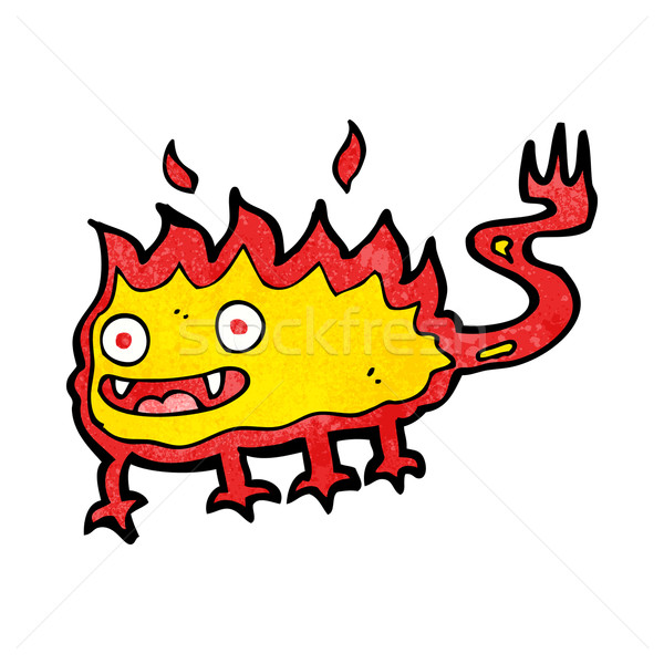 Cartoon weinig brand demon hand ontwerp Stockfoto © lineartestpilot