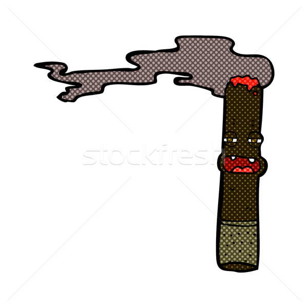 [[stock_photo]]: Dessinées · cartoon · cigare · personnage · rétro