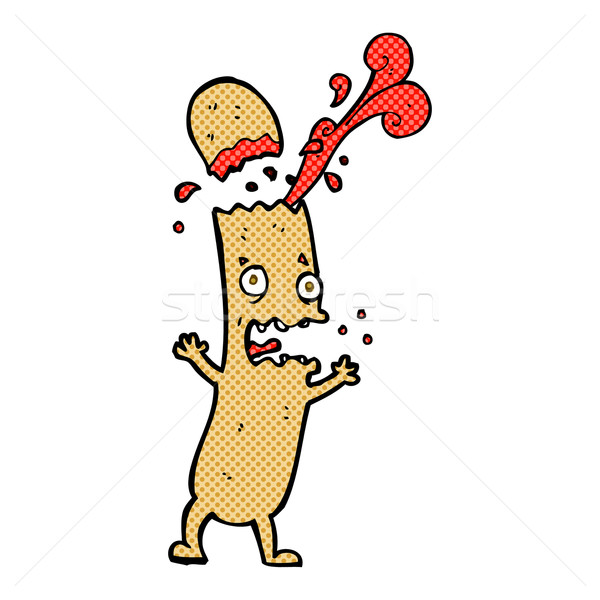 Stock photo: comic cartoon undercooked sausage