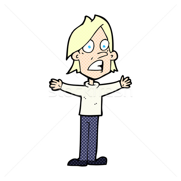 комического Cartoon испуганный человека ретро Сток-фото © lineartestpilot