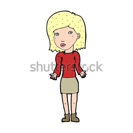 Comic desen animat mandru femeie retro Imagine de stoc © lineartestpilot