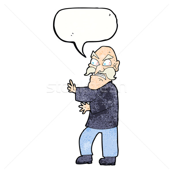 cartoon angry old man with speech bubble Stock photo © lineartestpilot