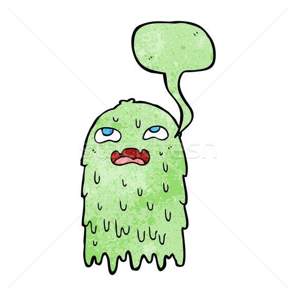 gross cartoon ghost with speech bubble Stock photo © lineartestpilot